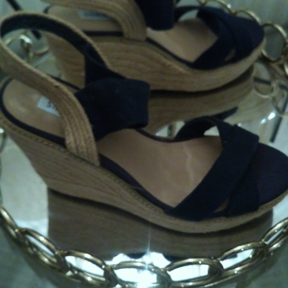 Steve Madden size 11 dark navy, 4.5" wedges